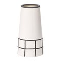 Fabulaxe 7 H Ceramic Modern Painted Grid Tapered Flower Table Vase, Black and White QI004059.M
